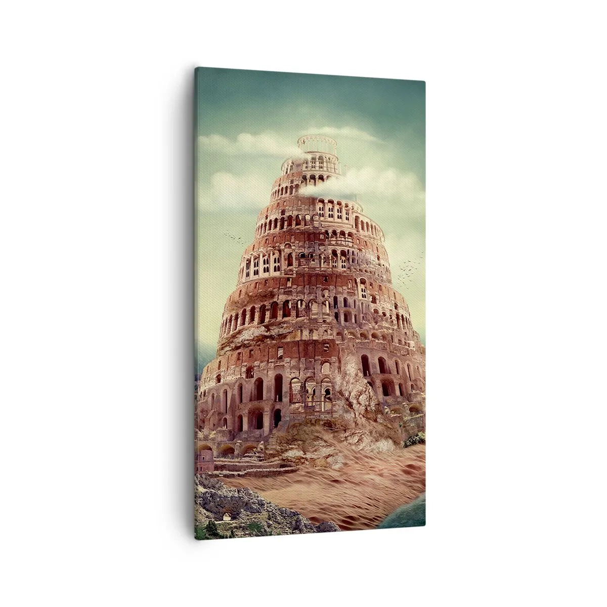 Schilderen op canvas - Toren van Babel - 55x100 cm