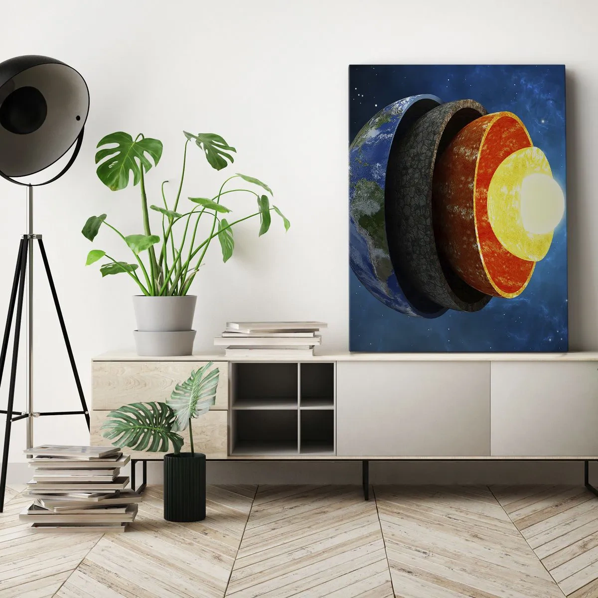 Schilderen op canvas - Reis naar het binnenste van de aarde - 50x70 cm