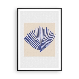 Poster in een zwarte lijst - Blauwe waaier - 70x100 cm