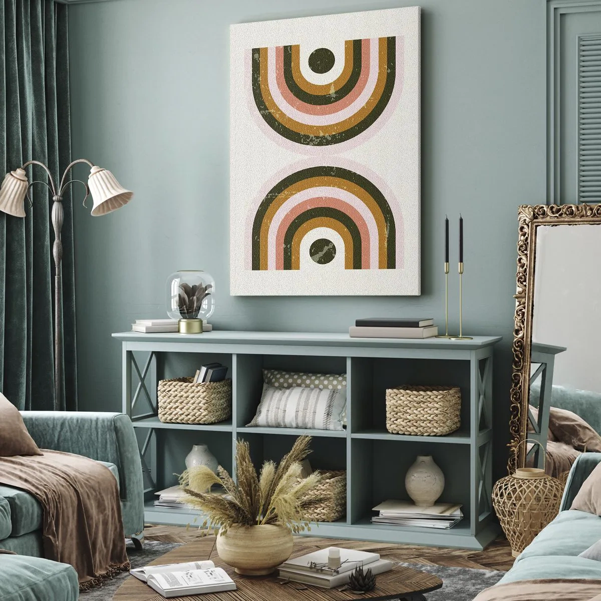 Schilderen op canvas - Tweeling abstractie - 45x80 cm