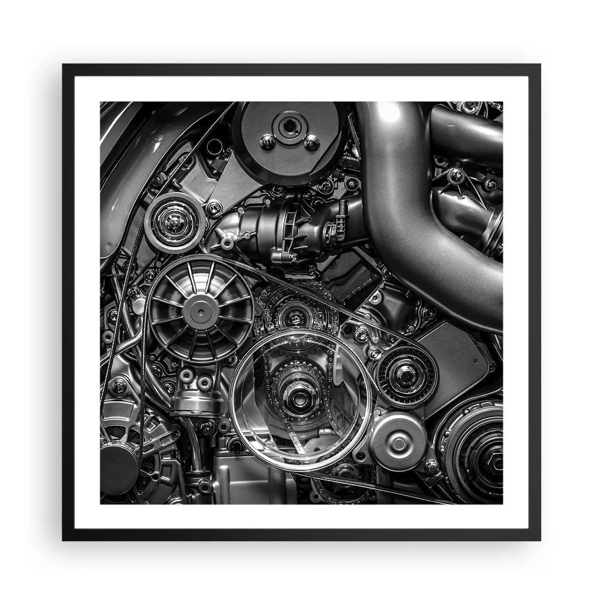 Poster in een zwarte lijst - De poëzie van mechanica - 60x60 cm