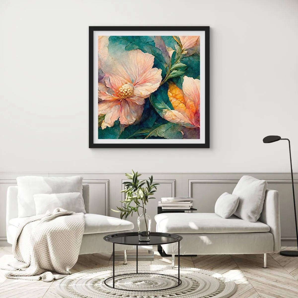 Poster in een zwarte lijst - Gewoon subtiliteit - 50x50 cm