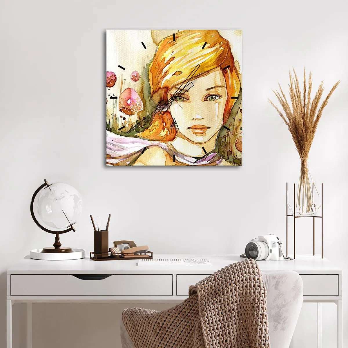 Wandklok - Klok - Een smaragdgroene look die woede kalmeert - 30x30 cm