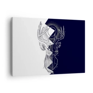 Schilderen op canvas - Geometrie en natuur in een symbolische compositie - 70x50cm - De strijd en de eenheid van tegenstellingen - Moderne wanddecoratie voor woonkamer en slaapkamer ARTTOR
