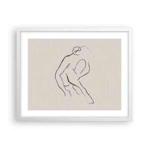 Poster in een witte lijst - Intieme schets - 50x40 cm