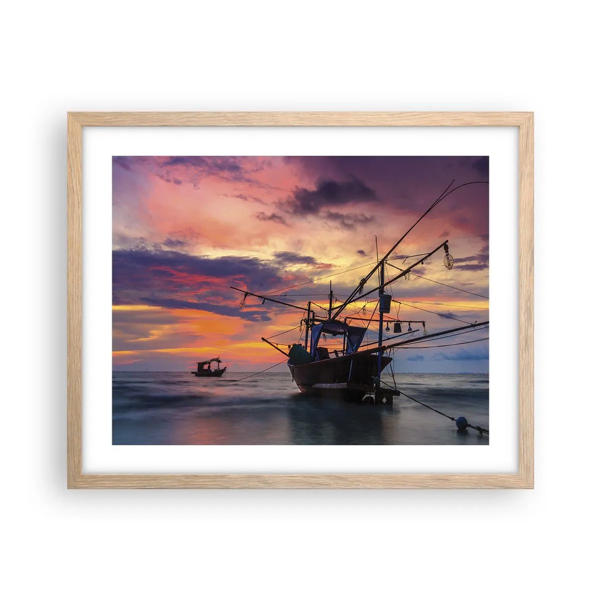 Een poster in een licht eiken lijst - Exotische avond - 50x40 cm