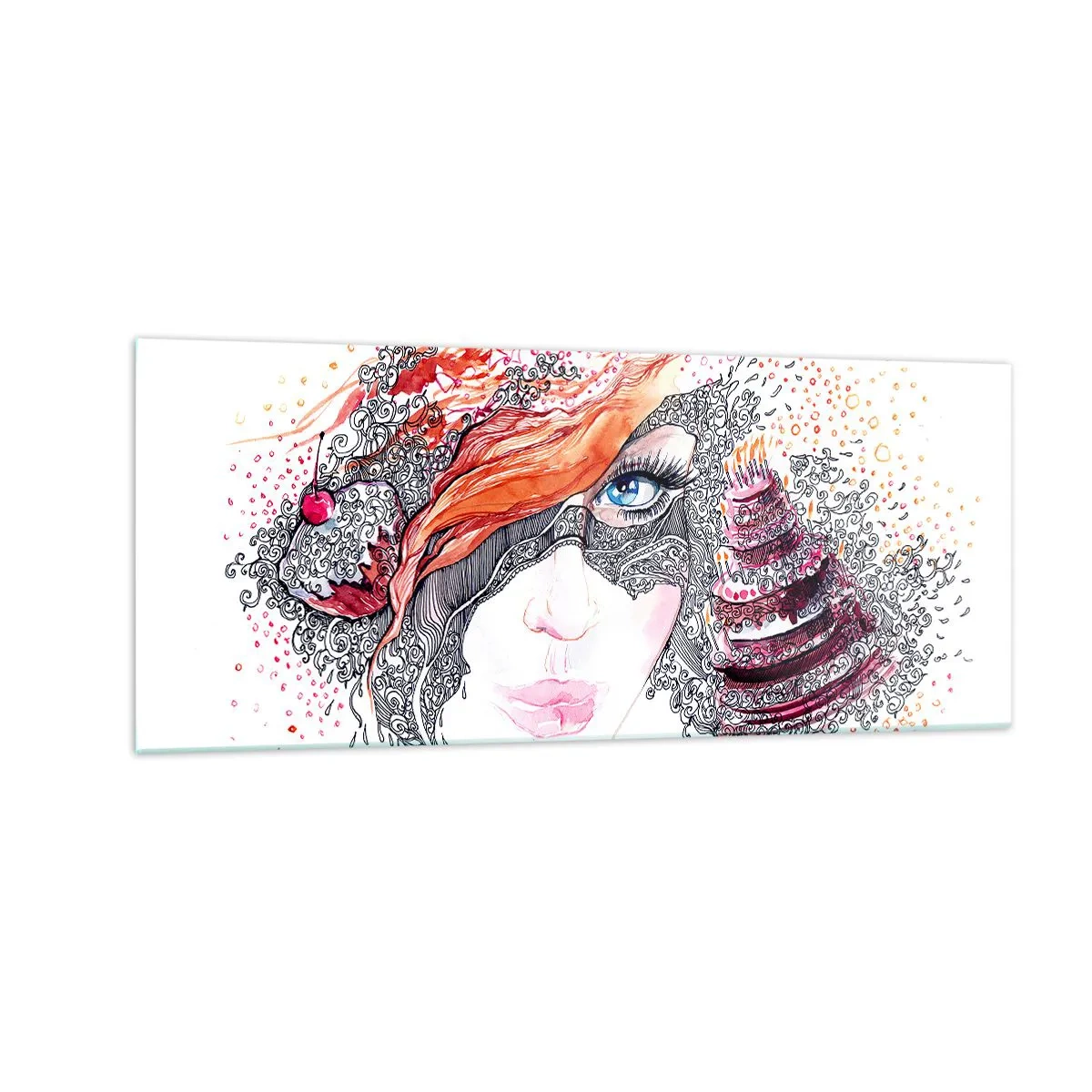 Schilderen op glas - Elke dag is er een feestdag met haar - 100x40 cm