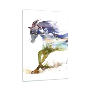 Schilderen op glas - Van de weide recht naar de hemel - 50x70 cm