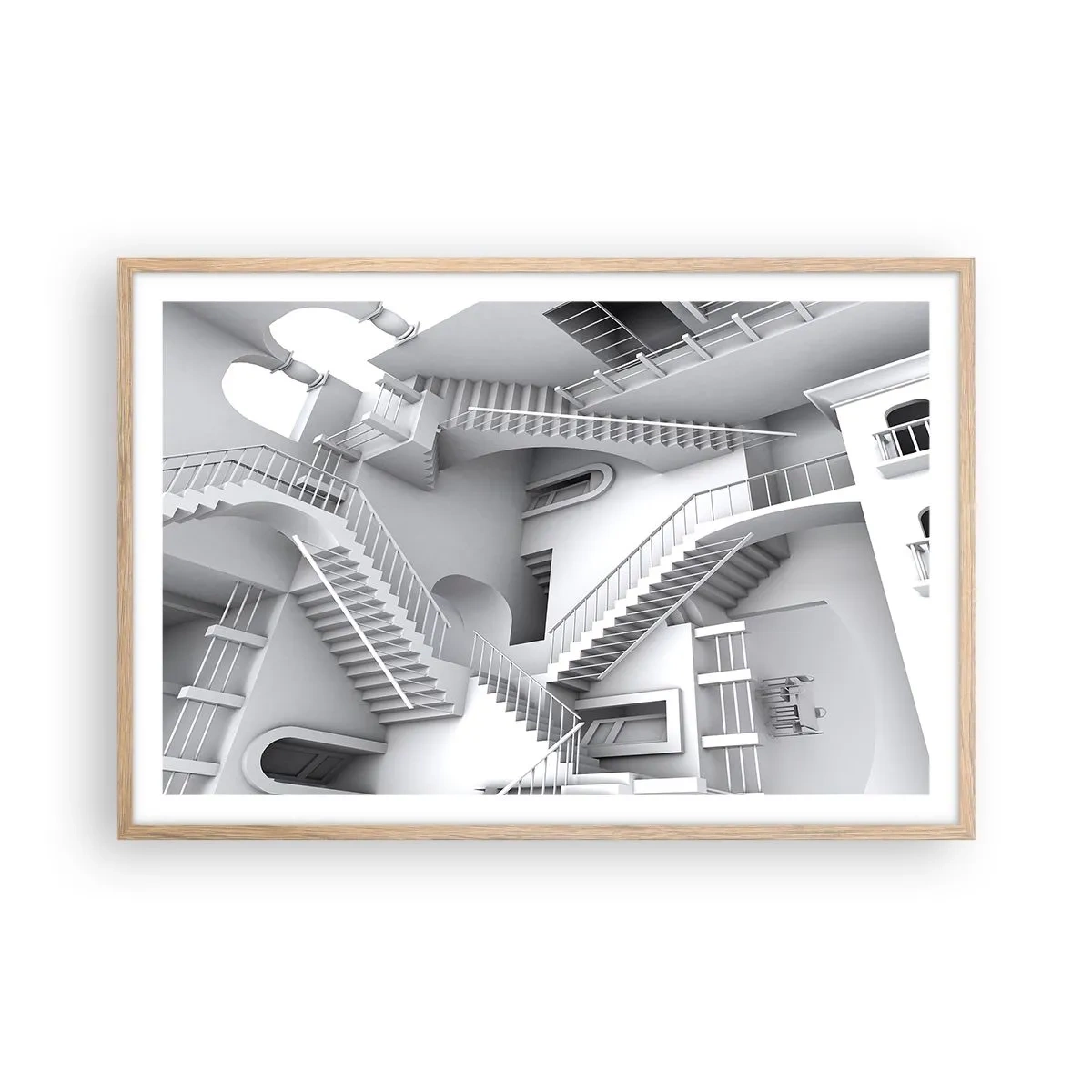 Een poster in een licht eiken lijst - De paradoxen van de ruimte - 91x61 cm