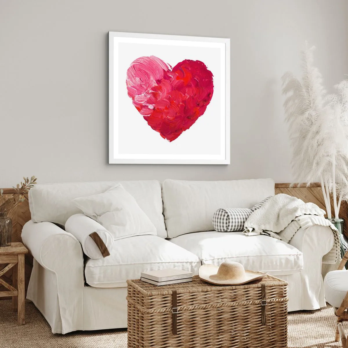Poster in een witte lijst - Alles wat je nodig hebt is liefde - 50x50 cm