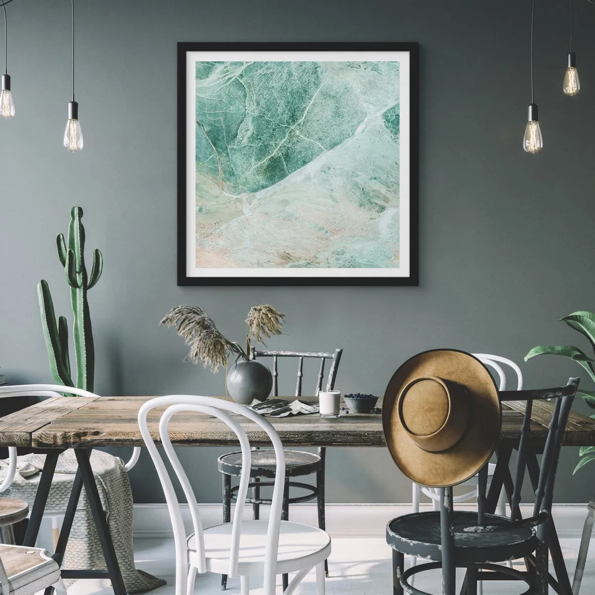 Poster in een zwarte lijst - De nobele kou van steen - 30x30 cm