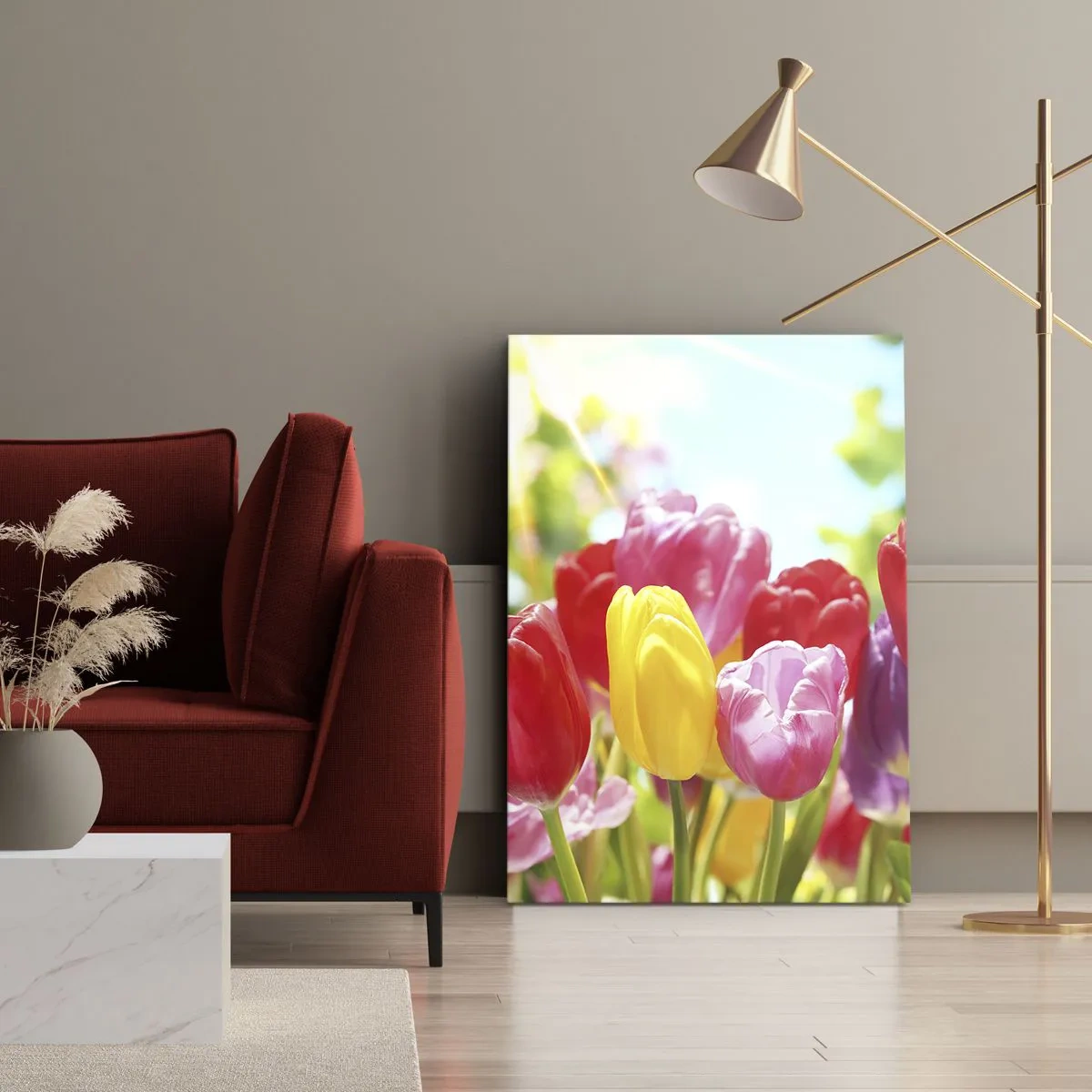 Schilderen op canvas - Dat zijn wij, de kleuren van mei! - 70x100 cm