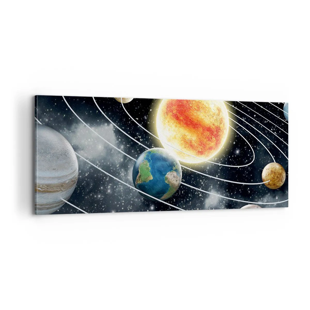 Schilderen op canvas - Kosmische dans - 100x40 cm