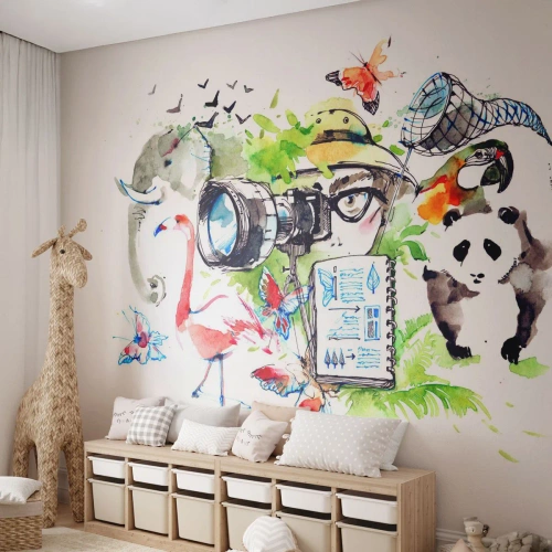 Fotobehang Premium Sand - In de lens van een reiziger - Abstractie, Dieren, Fotograaf - 200x140 cm