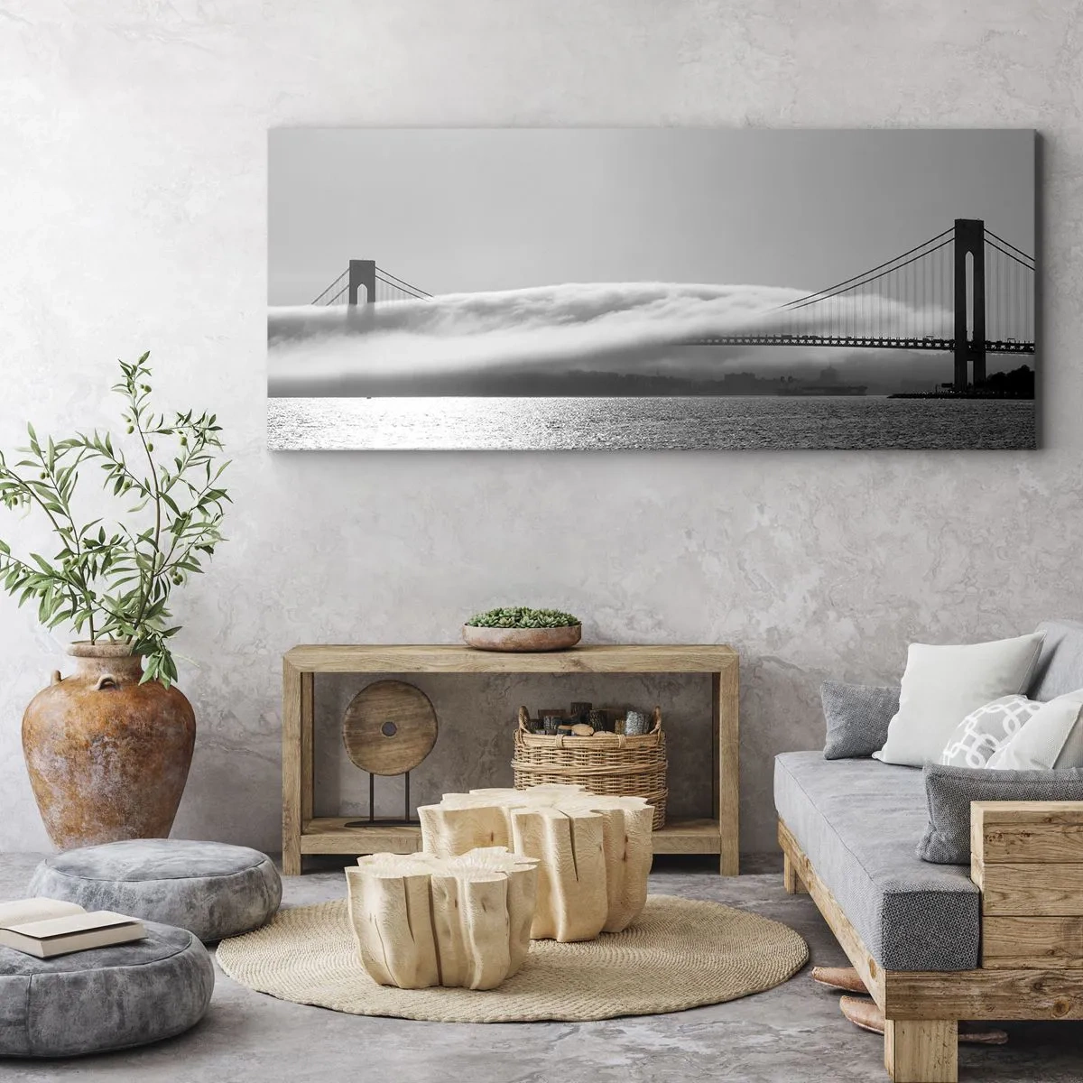 Schilderen op canvas - Vaar door de Golden Gates - 160x50 cm