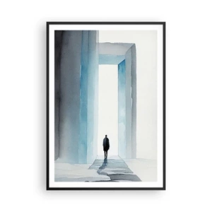 Poster in een zwarte lijst - Leef zonder grenzen - 70x100 cm