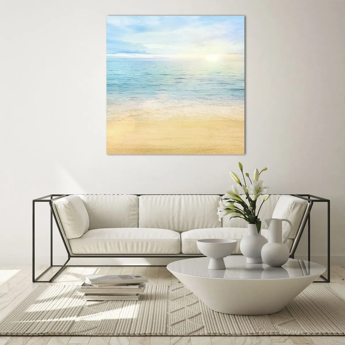 Schilderen op glas - Groot blauw - 70x70 cm