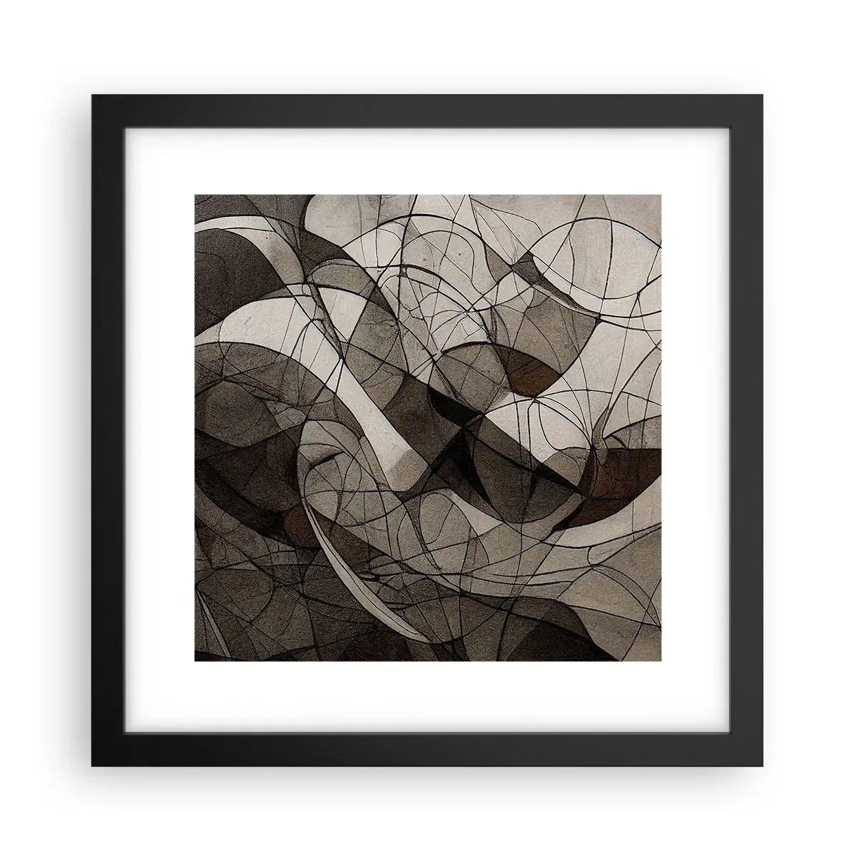 Poster in een zwarte lijst - Circulatie van aardekleuren - 30x30 cm