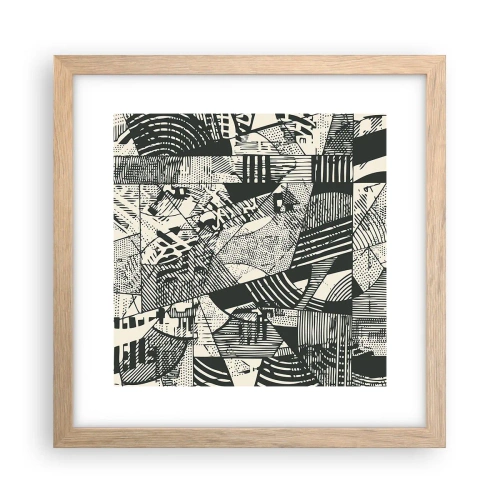 Een poster in een licht eiken lijst - De dynamiek van nu - 30x30 cm