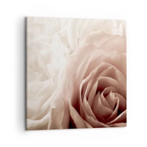 Schilderen op canvas - In het hart van een roos - 60x60 cm
