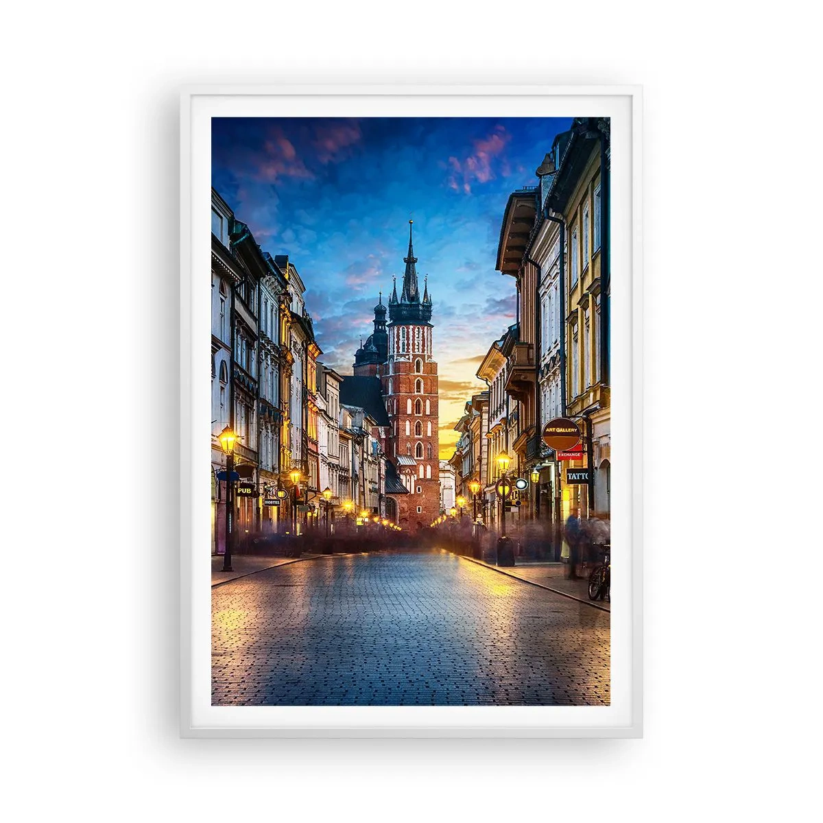 Poster in een witte lijst - Charme van Krakau - 70x100 cm