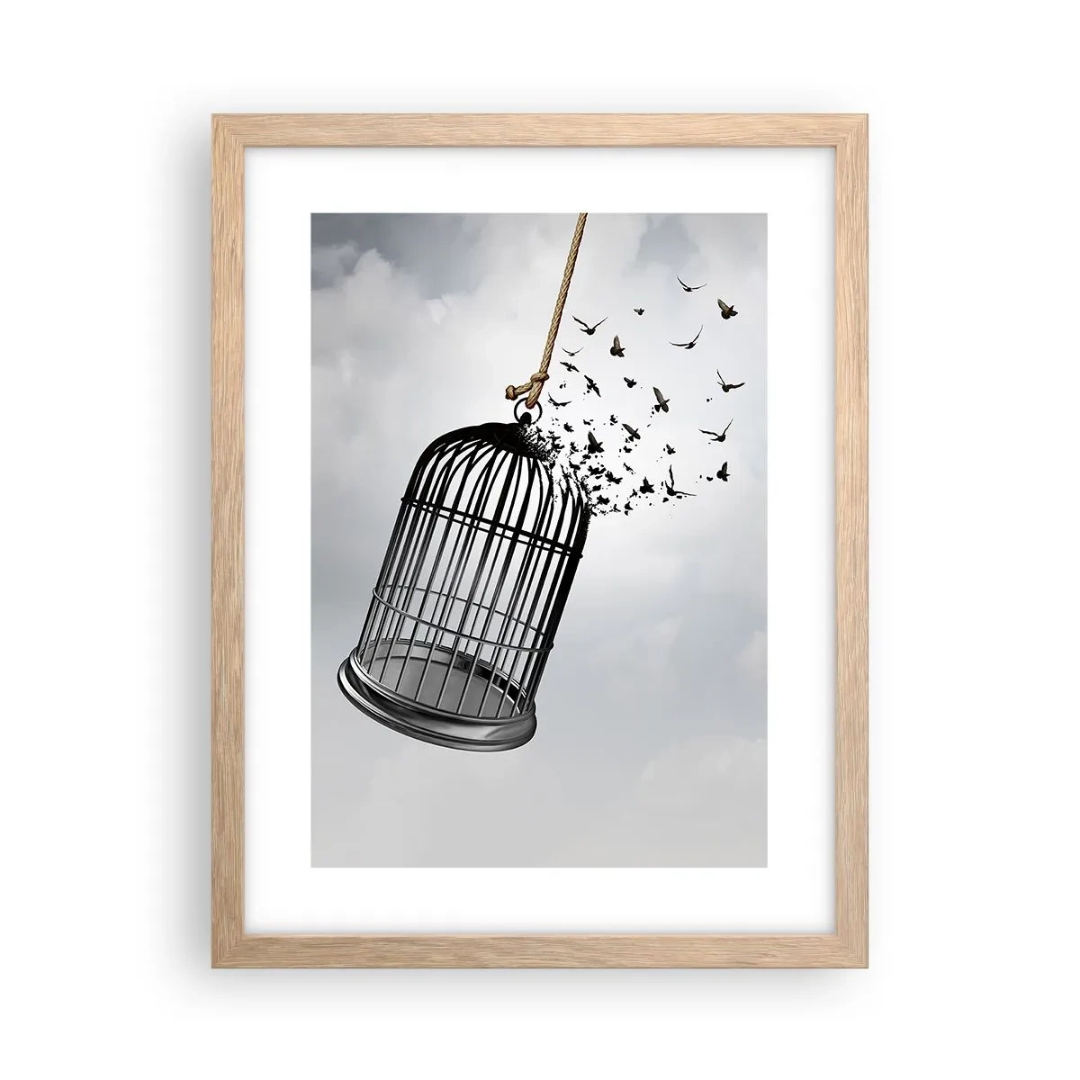 Een poster in een licht eiken lijst - Geloof ... Hoop ... Vrijheid! - 30x40 cm