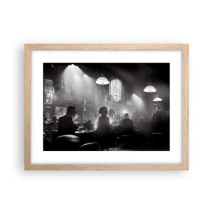 Een poster in een licht eiken lijst - In jazz-sfeer - 40x30 cm
