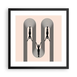 Poster in een zwarte lijst - Op zijn kop - 40x40 cm