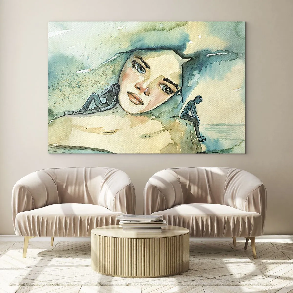 Schilderen op glas - Ben ik blauw? - 120x80 cm