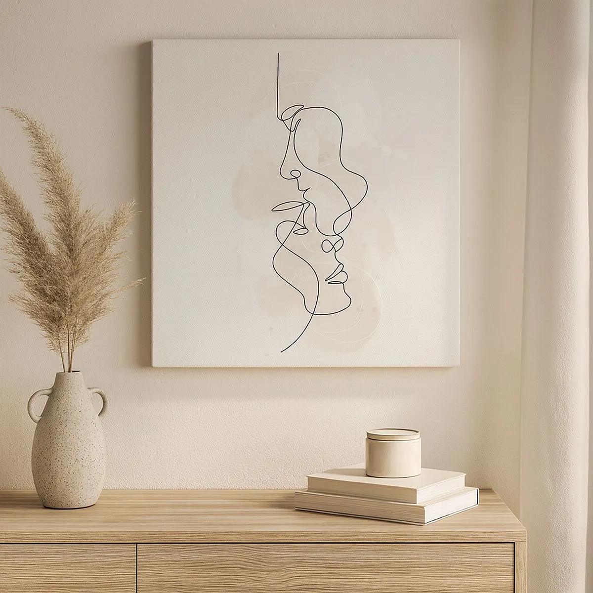 Schilderen op canvas - Verstrikt in een omhelzing - 30x30 cm