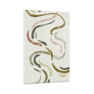 Schilderen op glas - Een vrolijke dans van abstractie - 80x120 cm