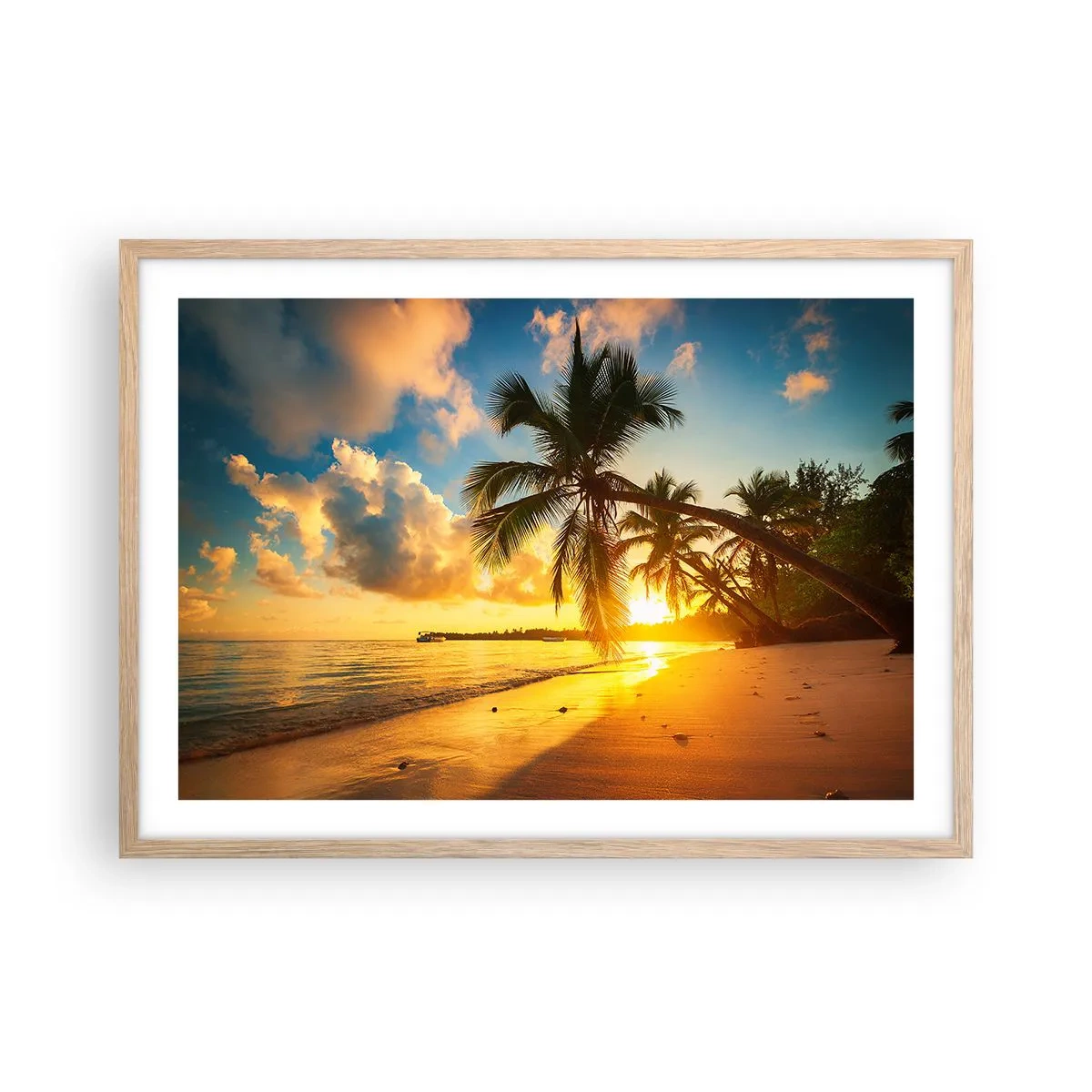 Een poster in een licht eiken lijst - Caribische droom - 70x50 cm