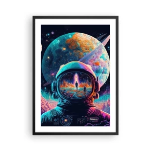 Poster in een zwarte lijst - Astronaut tegen de achtergrond van een kosmisch landschap - 50x70cm - Filosofen hebben er niet van gedroomd - Moderne wanddecoratie voor woonkamer en slaapkamer ARTTOR
