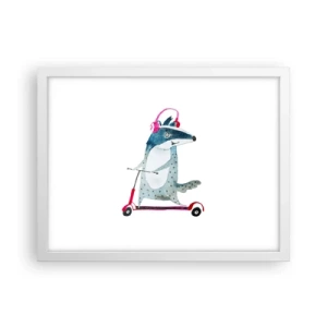 Poster in een witte lijst - Badger vreugde - 40x30 cm