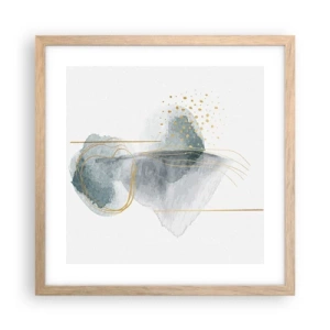 Een poster in een licht eiken lijst - Over de relatie tussen grijs en goud - 40x40 cm