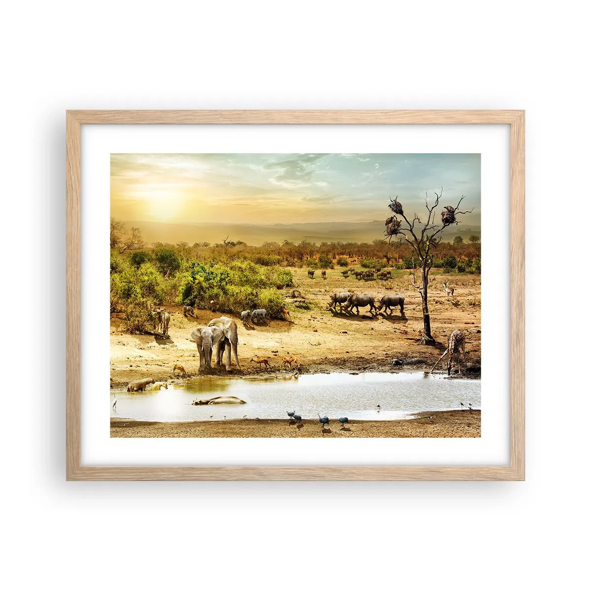 Een poster in een licht eiken lijst - "Er stroomde een rivier uit Eden …" - 50x40 cm