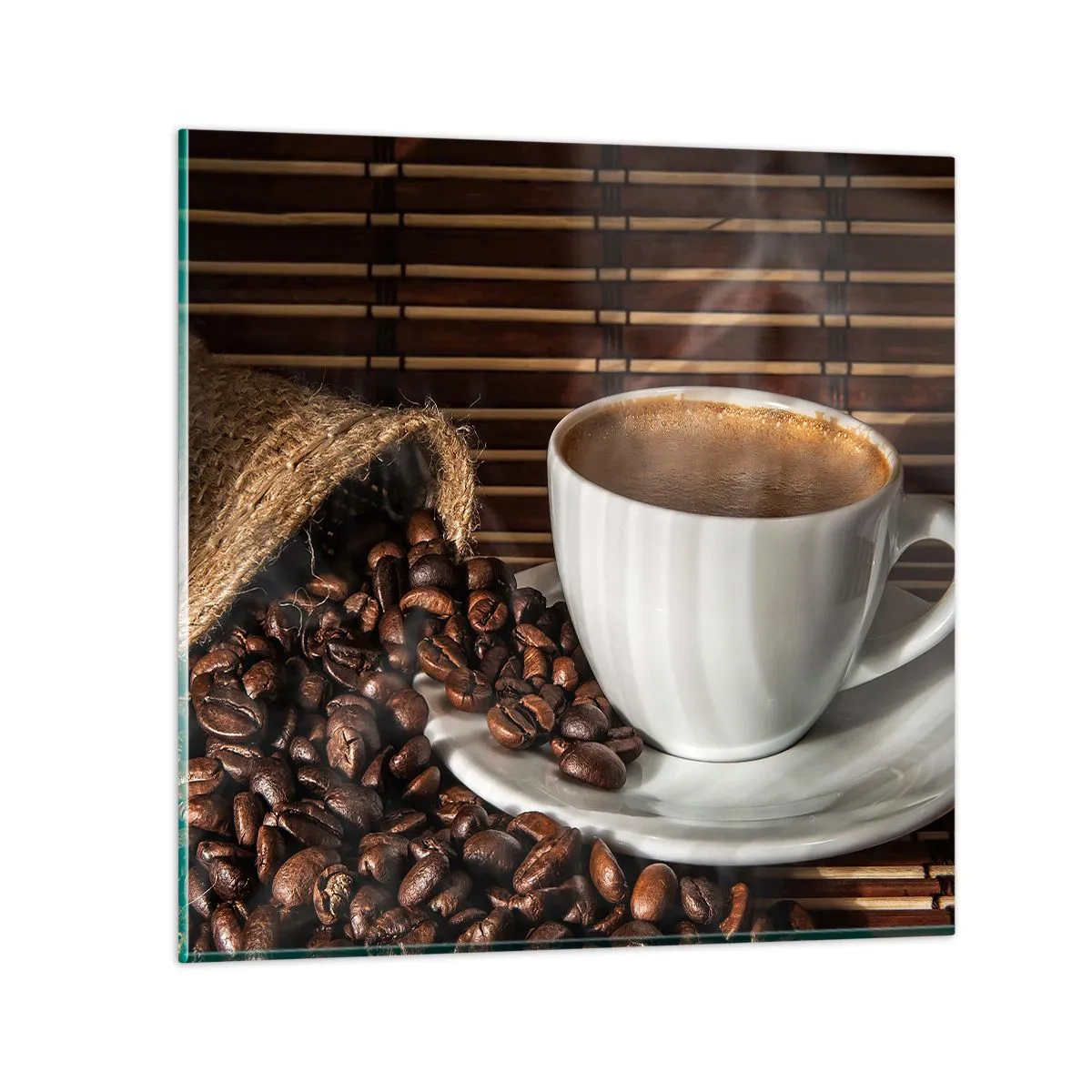 Schilderen op glas - De zwartheid van steenkool, de helderheid van barnsteen - 40x40 cm