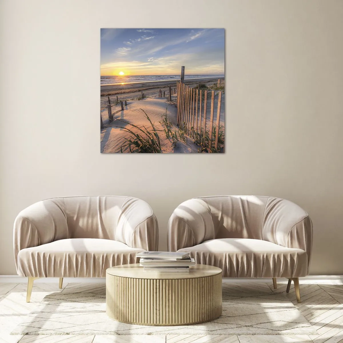 Schilderen op glas - Glans en schaduw van de wind - 60x60 cm