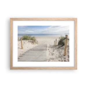 Een poster in een licht eiken lijst - naar de horizon - 40x30 cm