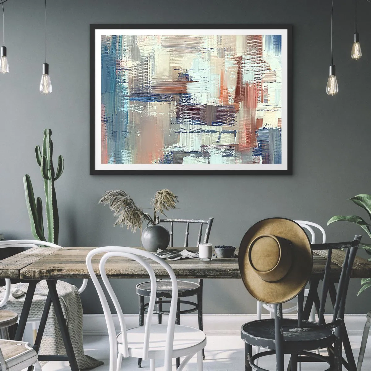 Poster in een zwarte lijst - Het licht bereiken - 40x30 cm