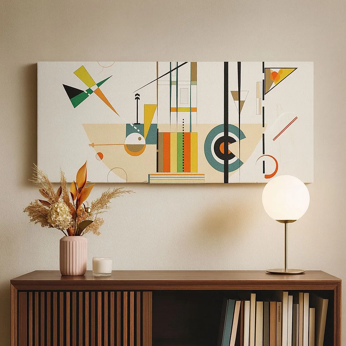 Schilderen op canvas - En de wereld lacht - 100x40 cm