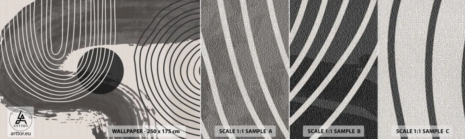 Fotobehang Monster Premium Canvas - Het ovaal wint - Abstractie, Minimalisme, Deel - 100x30 cm