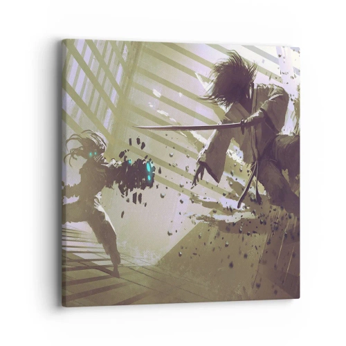 Schilderen op canvas - En je kunt een samoerai zijn - 40x40 cm