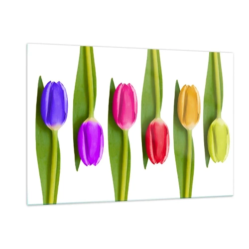 Schilderen op glas - Regenboog compositie - 120x80 cm