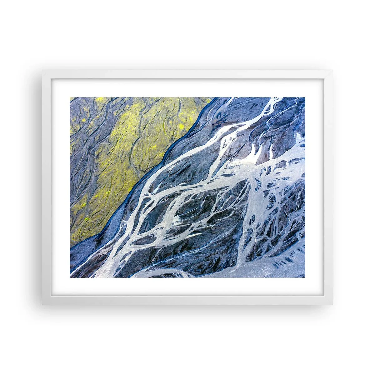 Poster in een witte lijst - Rotstekeningen van de natuur - 50x40 cm