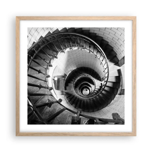 Een poster in een licht eiken lijst - Hoger en hoger - 50x50 cm