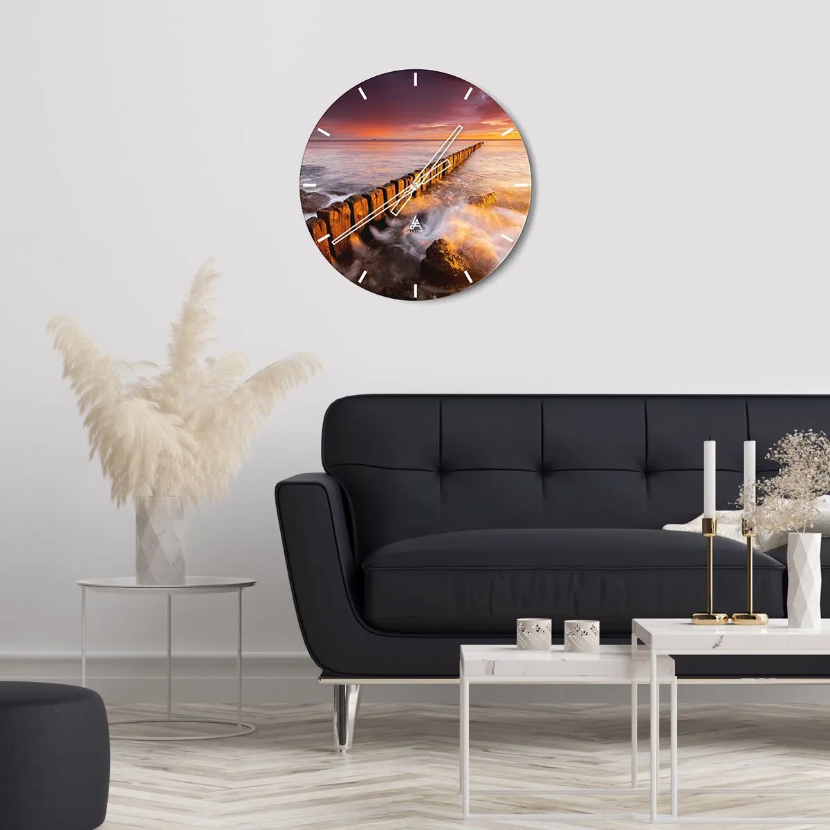 Wandklok - Klok - De zachtheid van de golven - 40x40 cm