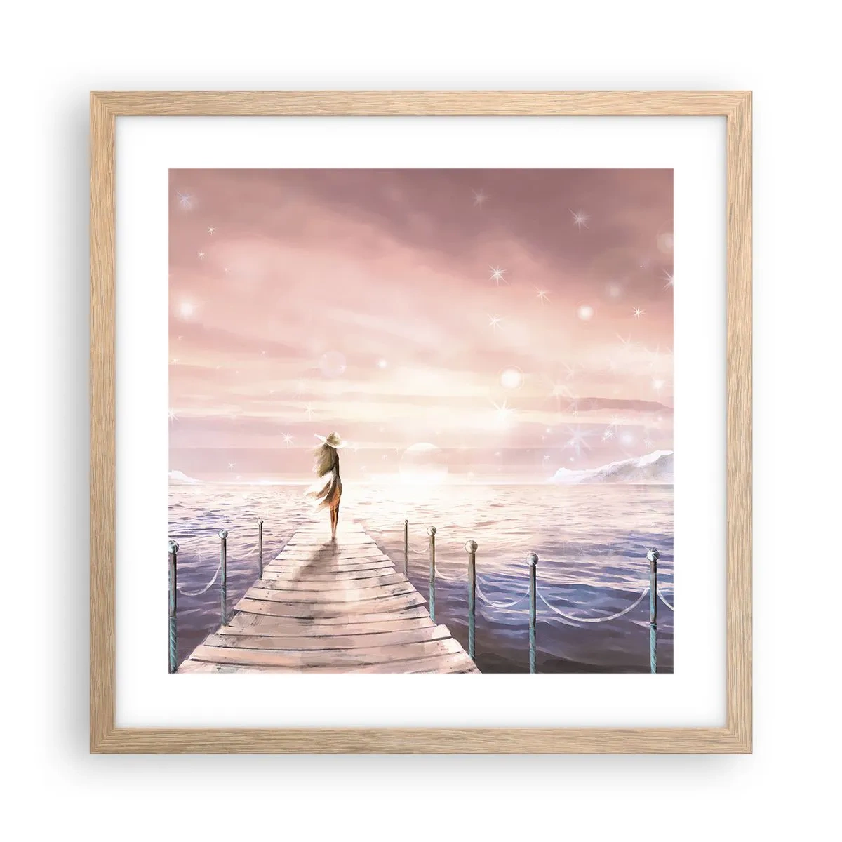 Een poster in een licht eiken lijst - In het licht van een droom - 40x40 cm