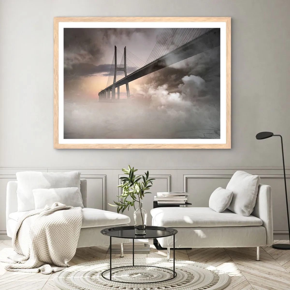 Een poster in een licht eiken lijst - Bij de rivier die niet bestaat - 100x70 cm