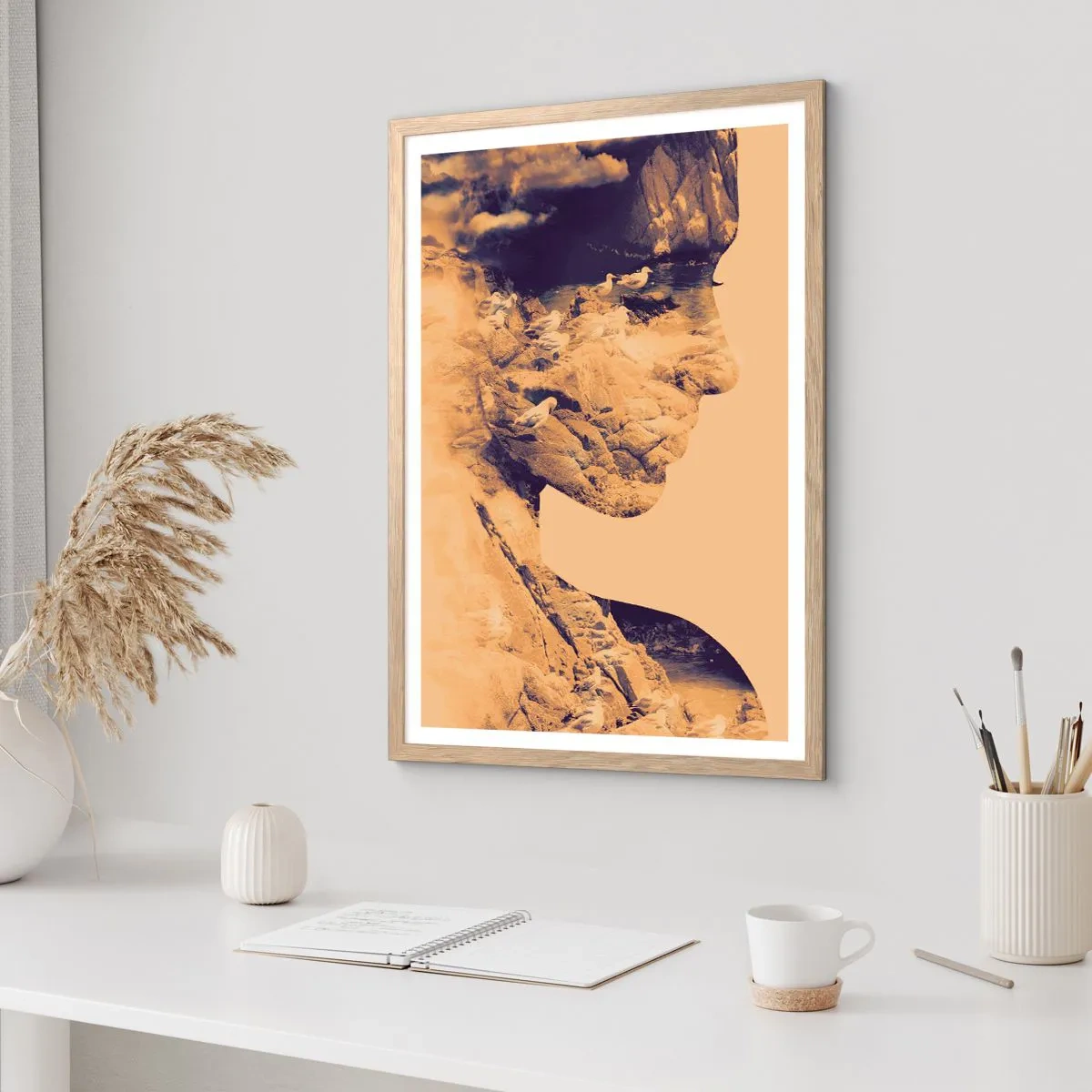 Een poster in een licht eiken lijst - Van nature mooi - 50x70 cm